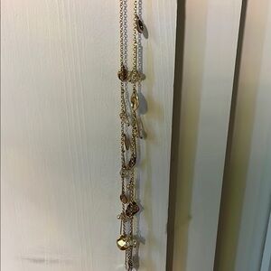 Gold and Silver Layered Necklace with Metallic Beads
